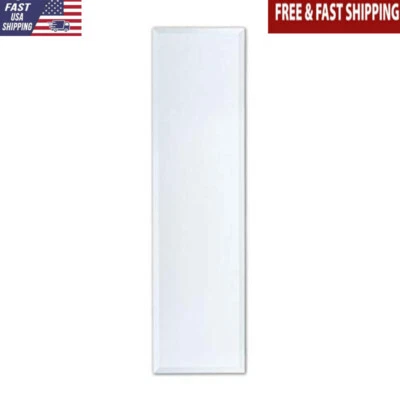 Frameless Rectangle Mirror 12x48 Beveled Edge Easy Mounting Bathroom Decor New - Image 1 of 4