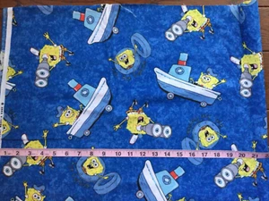 SPONGEBOB SCHWAMMKOPF Quilt Stoff 44 x 89" Viacom Int'l 2002 Exc. - Bild 1 von 4