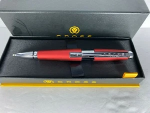 CROSS EDGE FORMULA RED GEL INK ROLLERBALL PEN WITH CHROME APPOINTMENTS -AT0555-7 - Picture 1 of 4