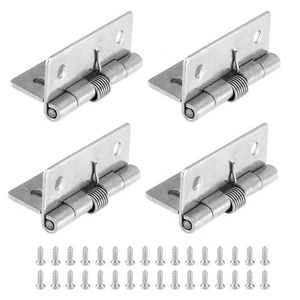 4 Pcs Spring Loaded Hinges For Cabinets 2 Inch Length Stainless Steel Spring Hin - Picture 1 of 7