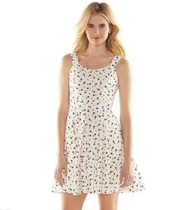VESTIDO MINI RATÓN DISNEY Lauren Conrad Sin Mangas Blanco Línea A Ajuste Acampanado Talla 6 - Imagen 1 de 9