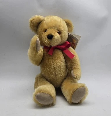 Etiqueta de peluche de lana mohair articulada dorada Dean's London de 12" de colección Foto 1 de 4