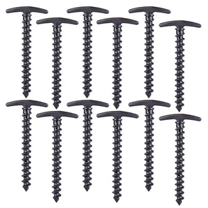 12 piezas clavijas para tienda camping tierra clavos de viaje estacas de tornillo - Imagen 1 de 12
