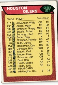 1976 Topps #461 Houston Oilers - Picture 1 of 2
