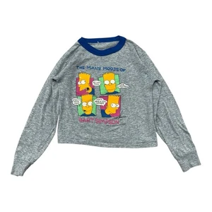 Vintage 90s The Simpsons Bart Simpson Comic Art Long Sleeve Kid Size S/M - Picture 1 of 7