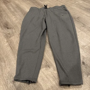 Nike Therma Fleece Training Jogger Pants Zip Ankles Women Size XL Dark Gray - Picture 1 of 10