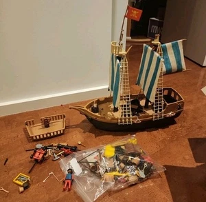 Vintage 90s Playmobil Pirate Ship - Picture 1 of 7