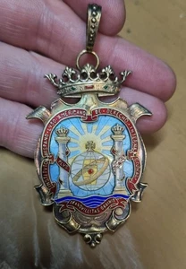 Instituto Hispano Luso Americano de Derecho Internacional medaglia argento smaltato - Foto 1 di 4
