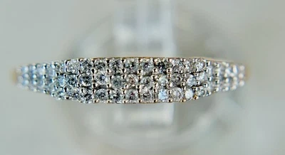 Oro macizo 14K 0,30 cttw diamantes aprox banda, talla 8 Foto 1 de 4