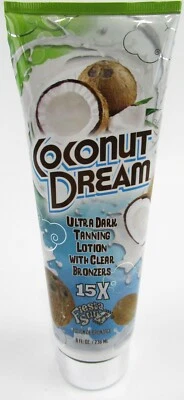 Лосьон для загара Fiesta Sun Coconut Dream 8 унций ультра темный 15X с прозрачными бронзерами - Изображение 1 из 4