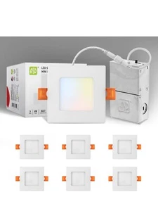ASD LED - Quadratische Einbauleuchten 3 Zoll | 2700K/3000K weiß 6er Pack - Bild 1 von 10