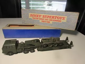 DINKY TOYS CAMION BERLIET PORTE CHAR 890 - ORIGINAL - JOUET ANCIEN - Imagen 1 de 5