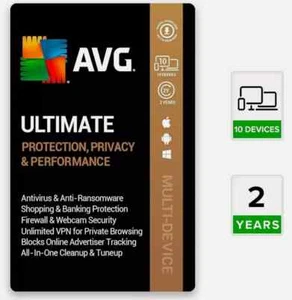 AVG Ultimate Security | 2 Years for Up to 10 Devices - New Retail FAST Shipping - Picture 1 of 1