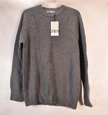 Suéter Zara Para Hombres Cuello Redondo Lana Cachemira Gris M Nuevo Con Etiquetas Foto 1 de 3