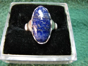 Beautiful Sterling Silver & Blue Lapis Stone Ring Marked 925 Size 6 1/2 - Picture 1 of 4
