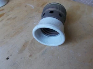 PORTALAMPADA PORCELLANA OTTONE E 40 ORIGINALE VINTAGE - Foto 1 di 4