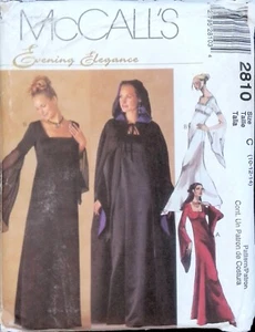 McCall's Sewing Pattern 2810 Womens Medieval Gothic Cape Gown Dress Size 10-14 - Picture 1 of 5