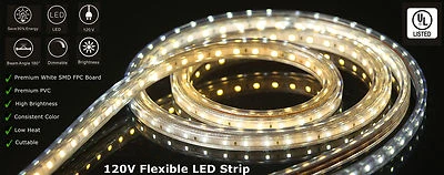 CBConcept® UL Listed,10 Feet,1080 Lumen,120V Flat LED Strip Rope- [Color Option] - Image 1 of 4