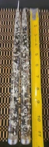 Rare Mid Century 60s Clear w/Silver Flecks 12" Lucite/Acrylic Decorative Candles - Picture 1 of 4