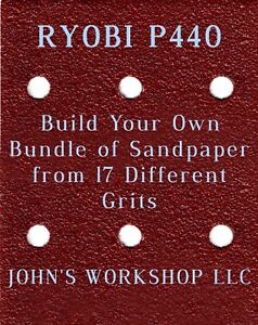 Build Your Own Bundle of RYOBI P440 1/4 Sheet No-Slip Sandpaper - 17 Grits!