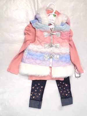 Chaleco de manga larga y pantalones Little Lass para niñas 3 piezas. Juego Tallas 2T y 3T Foto 1 de 3