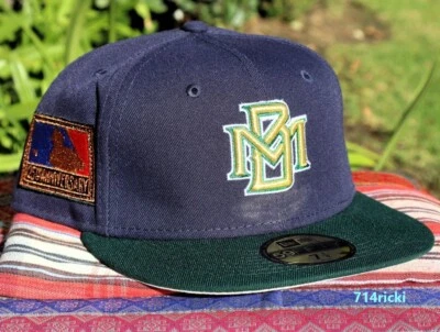 Milwaukee Brewers MLB 125th Anniversary Fitted Hat New Era 59FIFTY Blue Green - Image 1 of 4