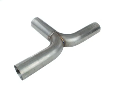 Universal T304 Stainless Steel Exhaust T-Pipe in 63mm 2.5" OD with 6" Length - Image 1 of 4