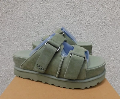 UGG CLOVER SUEDE GOLDENSTAR HI PLATFORM SLIDE SANDALS, WOMEN US 10/ EUR 41 ~NEW - Image 1 of 4