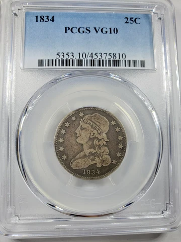 1834 25C Capped Bust Quarter PCGS VG10 Cover