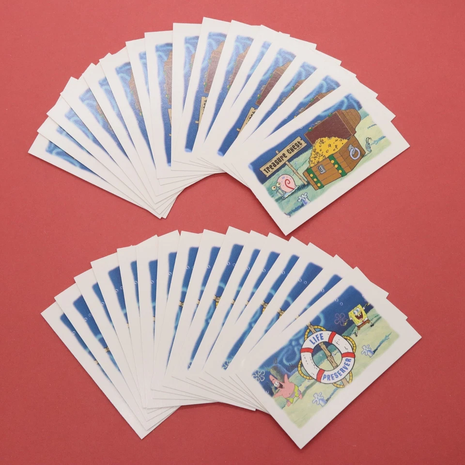 SPONGEBOB MONOPOLY Replacement Part- 16 TREASURE CHEST & 16 LIFE PRESERVER CARDS - Image 1 of 1