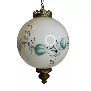 Lámpara colgante de colección MCM Hollywood Regency Globe floral botín luz blanca/azulada - Imagen 1 de 12