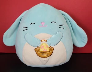 Squishmallows Buttons Blue Bunny w/ Basket Easter 8" Plush Stuffed Animal - Picture 1 of 3