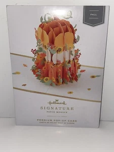 Hallmark Signature Paper Wonder Fall 3D Pumpkin Premium Pop Up Card - Picture 1 of 6