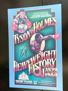 Tyson V Larry Holmes Signed by Holmes 'Heavyweight History fight Original poster - Picture 1 of 3