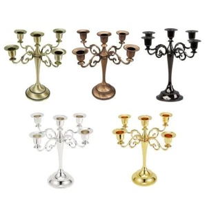 Candeliere in metallo a 5 candele Candelabro portacandele alto 10 pollici - Imagen 1 de 10