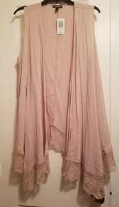 Torrid Übergröße 1 (14-16) Pilz lange Lenny Weste mit Spitze Cardigan - Bild 1 von 3