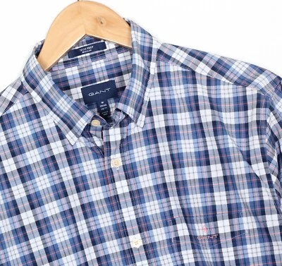 GANT TECH PREP Camicia Uomo Taglia M 39/40 15 3/4 Regular Fit Elasticizzata P... - Immagine 1 di 4