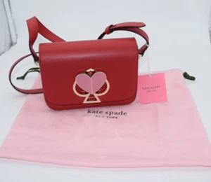 Kate Spade NY Nicola Twistlock Small Flap Shoulder Bag Rococo RED Heart RARE - Bild 1 von 8