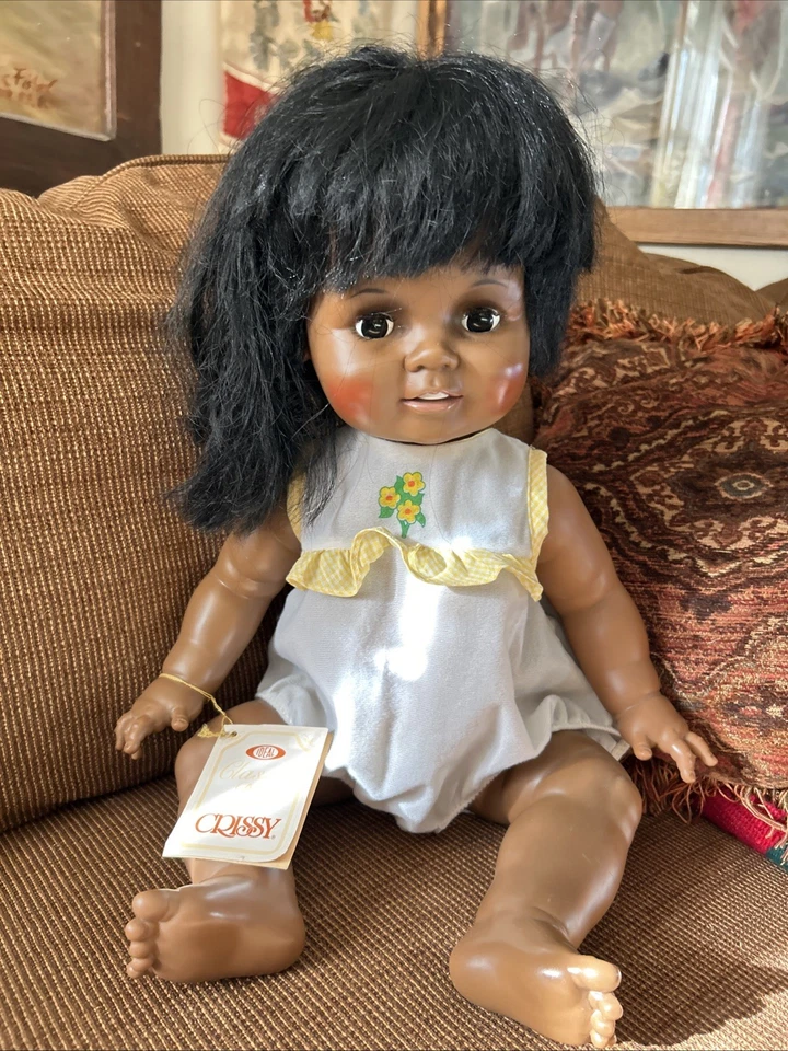 Vtg Ideal 1972 Baby Crissy Grow Hair Doll 24" African American Original Romper - Image 1 of 4