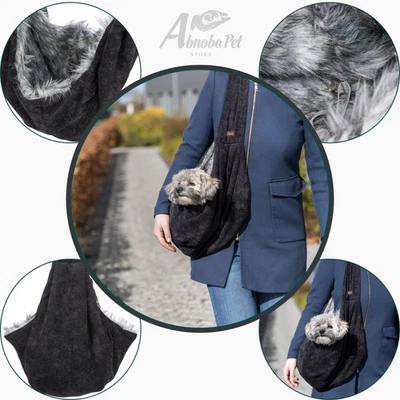 Trixie Small Pet Carrier Sling with Faux Fur Lining Front Carry Pouch Dogs Cats - Image 1 of 4