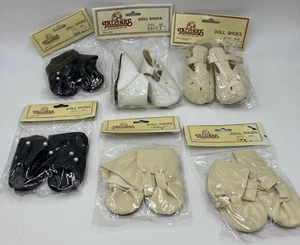 6 Pairs of Tallina’s Doll Shoes Size 2 Black, White, Black NEW in Package - Picture 1 of 6