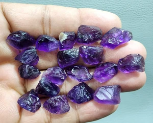 Chunks Size 14-16 MM Purple Amethyst Rough 18 Piece Crystal Amethyst Loose Stone - Picture 1 of 8