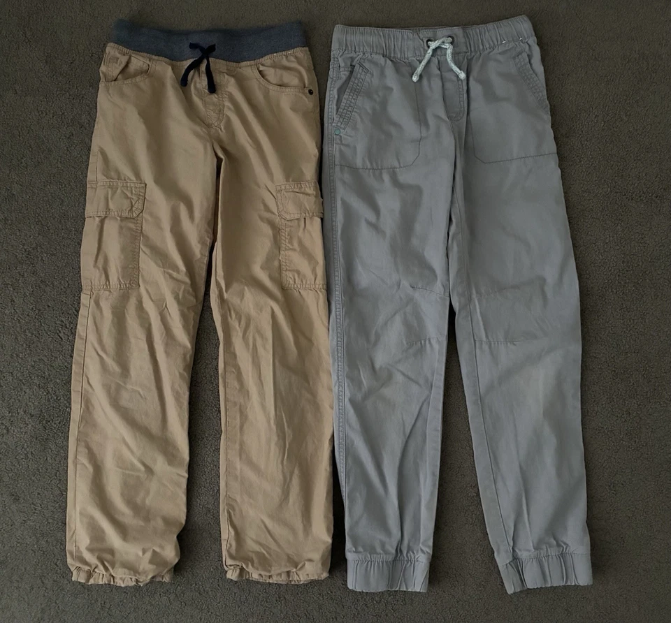 Lote de DOS Pantalones de Algodón Gymboree Niño Talla 12 Cordón - Caqui y Gris *USADOS EN EXCELENTE ESTADO* Foto 1 de 1