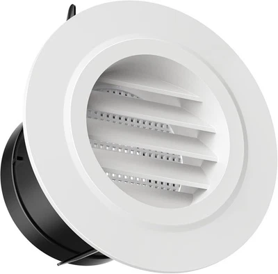 Hon&Guan 3 pulgadas Soffit ventilación de escape, cubierta de ventilación de secadora redonda 3 3 pulgadas, blanco  Foto 1 de 4