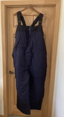 FR  Bib Overalls Men Size 5XL Insulated Workrite Navy Blue With Gray Lining - Image 1 of 4