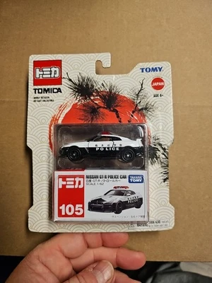 Tomica Tomy Nissan GT-R Police Car #105 Creased Bad Card See Pics - Image 1 of 4