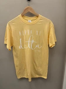 Alpha XI Delta Damen Medium T-Shirt 100% Baumwolle Gelb - Bild 1 von 8
