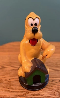 Pre Owned Vintage Plastic Disney’s Pluto Movable Coin Bank With Original Stopper - Image 1 of 4
