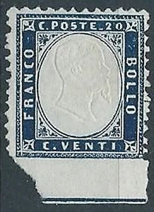 1862 REGNO EFFIGIE 20 C VARIETà NON DENTELLATO BASSO SENZA GOMMA - ED368 - Imagen 1 de 1
