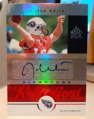 05 JASON WHITE UD REFLECTIONS ROOKIE AUTO HEISMAN TROPHY WINNER OKLAHOMA SOONERS - Image 1 of 2